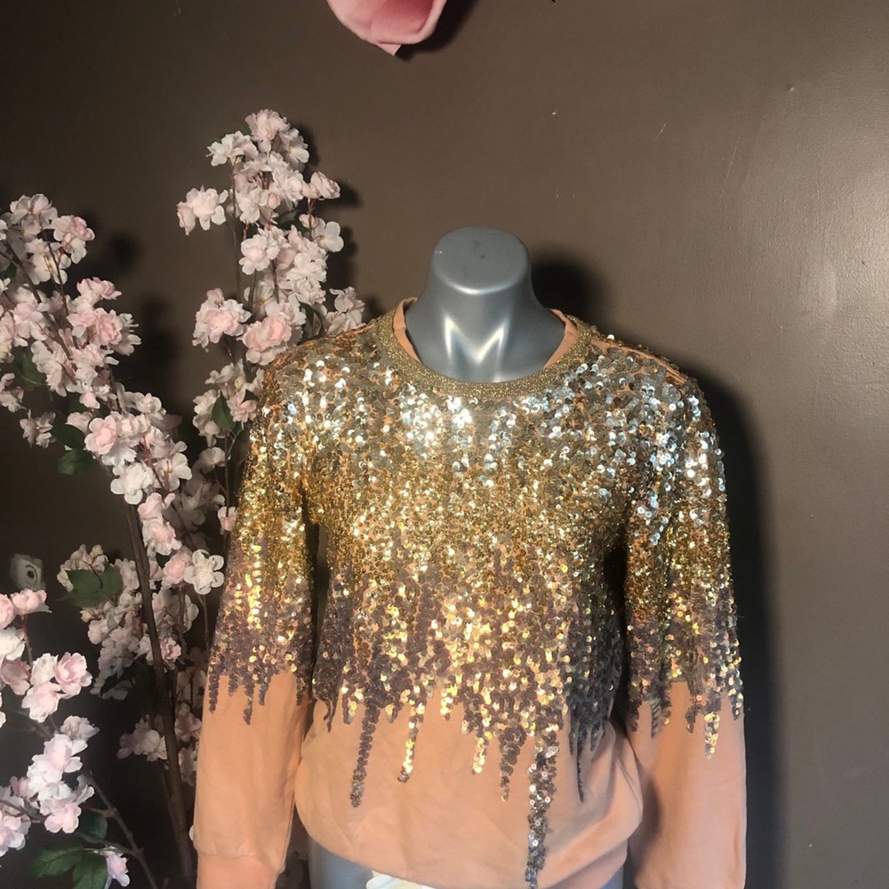 Sequined beaded embelished sweatshirt by the ugly girl